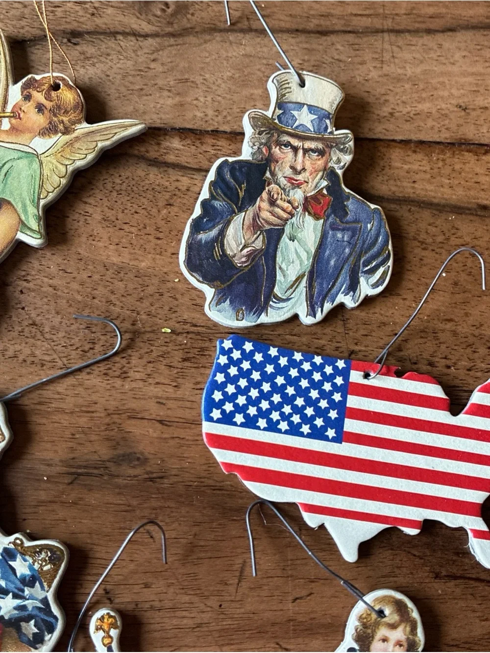 Merrimack Ornament Lot of 9 Patriotic and Angels